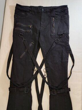Rockstar Original RSM205 Black Bondage Stacked Flare Denim Jeans - Men’s Size 40